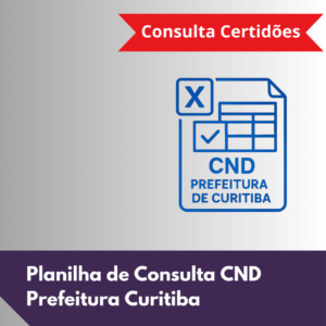 Planilha Excel de Consulta CND Prefeitura Curitiba